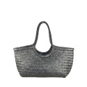 Woman hand woven vintage leather shoulder bag - IT1308144