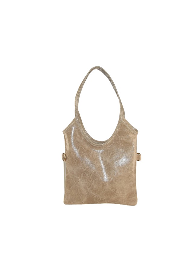 Leather handbag with shoulder strap -...