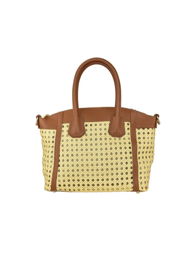 Woman leather & raffia hand bag -... Woman leather & raffia hand bag -...