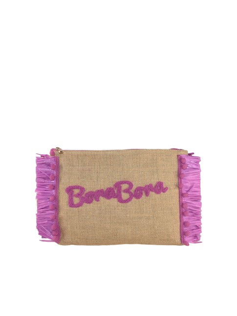 Textile leather pochette -...