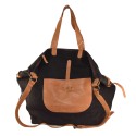 Borsa a spalla in kanvas e pelle con tracolla - BO600