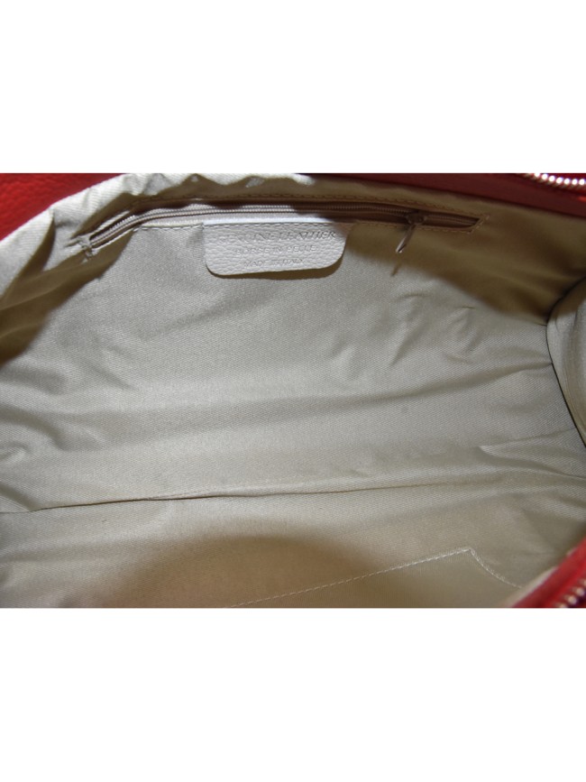 Leather hand bag 100% made Italy -...