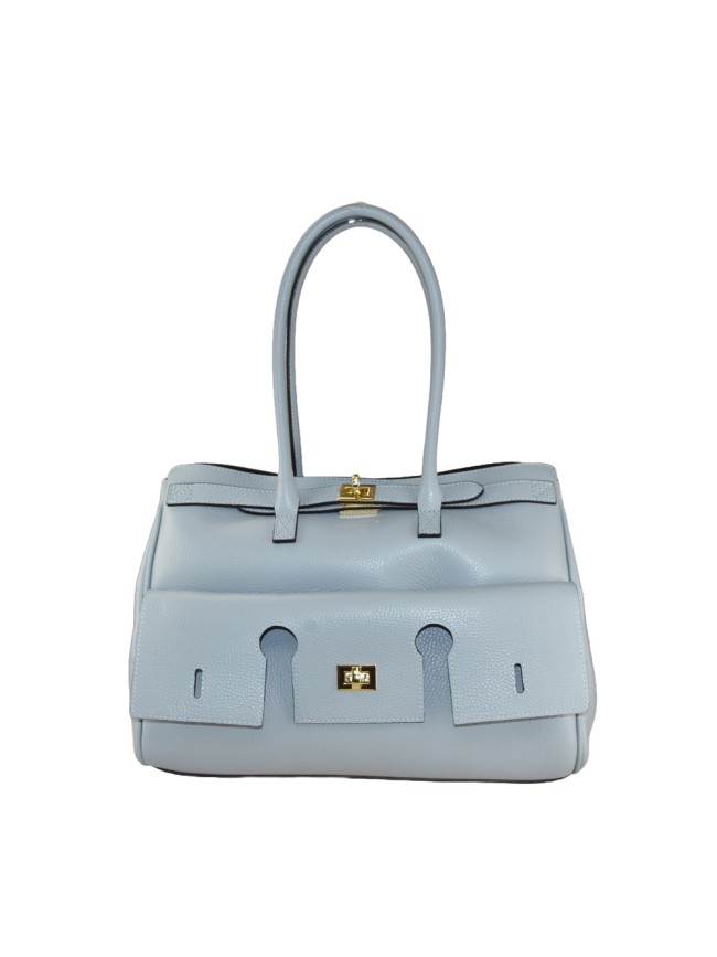 Leather shoulder bag with shoulder...