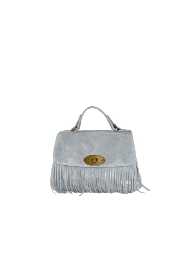Leather hand bag with fringes 100%...
