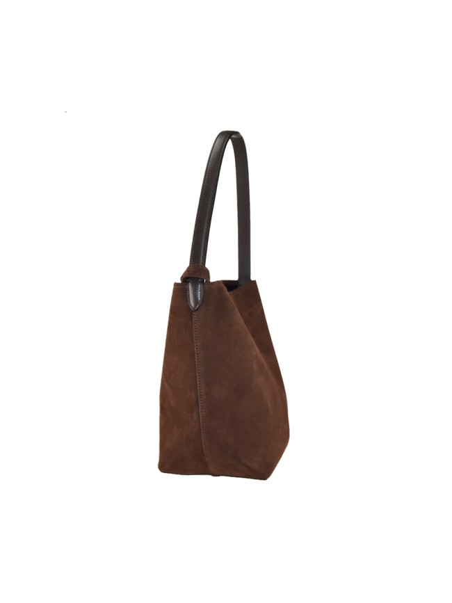 Woman suede leather shoulder bag -...