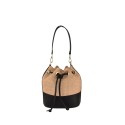 Woman leather & rafia shoulder bag - AG25827