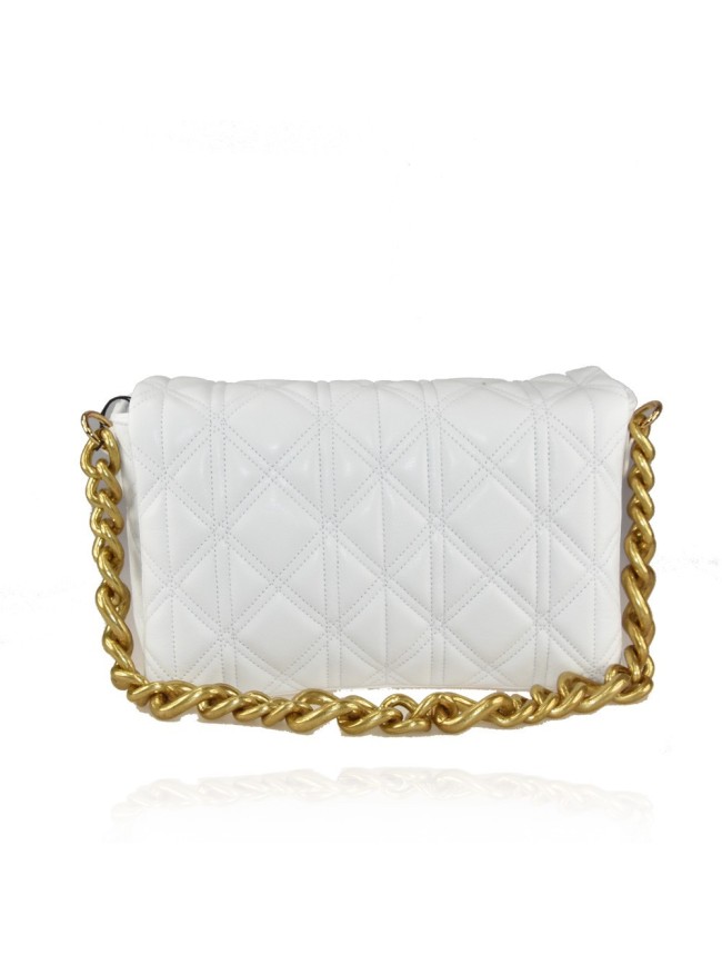 Borsa donna a mano con tracolla in vera pelle con catena - CB44848