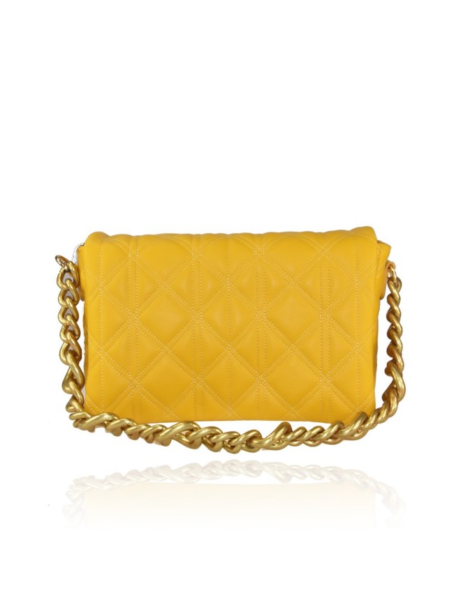 Borsa donna a mano con tracolla in vera pelle con catena - CB44848