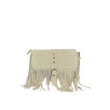 Suede leather shoulder bag with shoulder strap - MF25827
