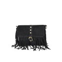 Suede leather shoulder bag with shoulder strap - MF25827