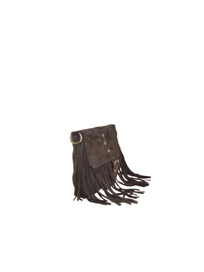 Suede leather shoulder bag with...