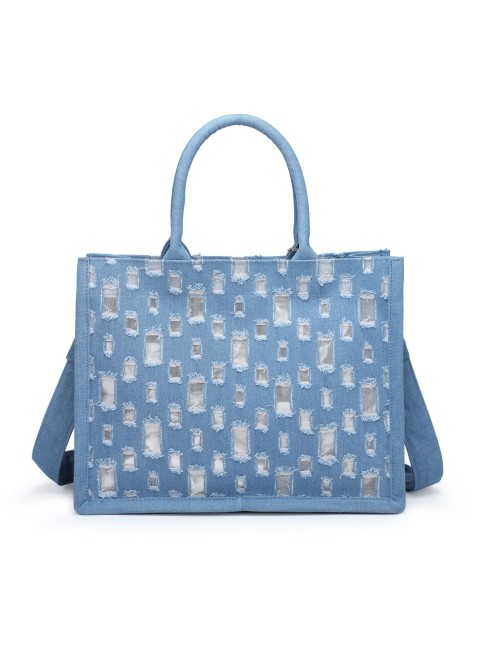 Borsa a mano in jeans con...