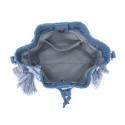 Borsa secchiello a spalla in jeans con tracolla - 52040