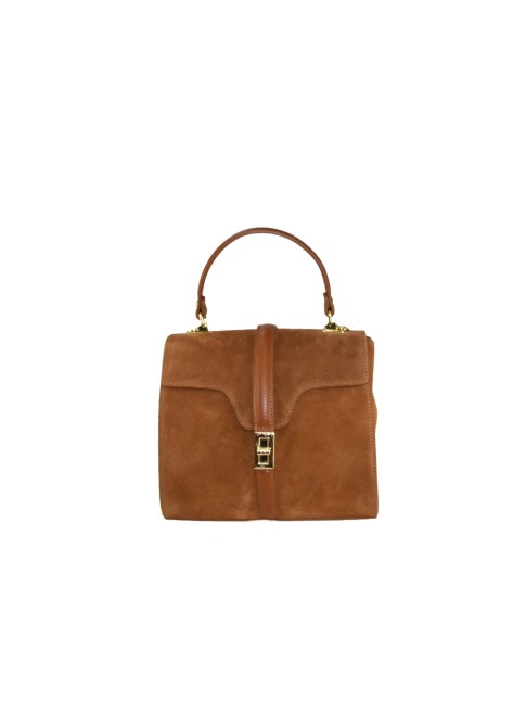 Leather handbag with...