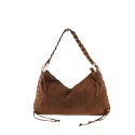 Suede leather shoulder bag with shoulder strap - AL29832