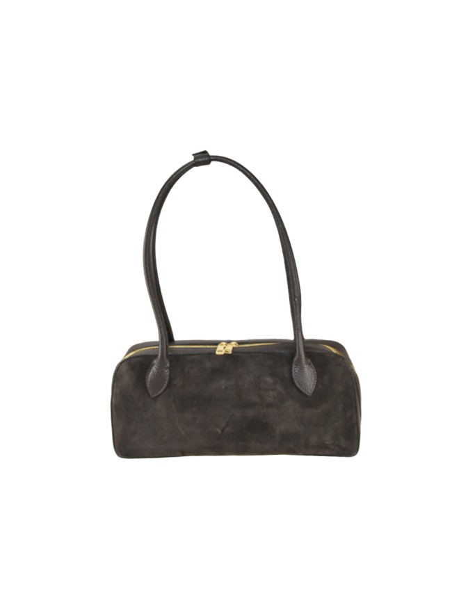 Suede & leather shoulder bag with... Suede & leather shoulder bag with...