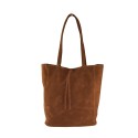 Borsa donna a spalla in ecopelle effetto camoscio con tracolla - PB9731