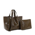Borsa donna a spalla in ecopelle con tracolla - PF912