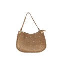 Suede shoulder bag with shoulder strap - VS29832