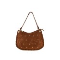 Suede shoulder bag with shoulder strap - VS29832