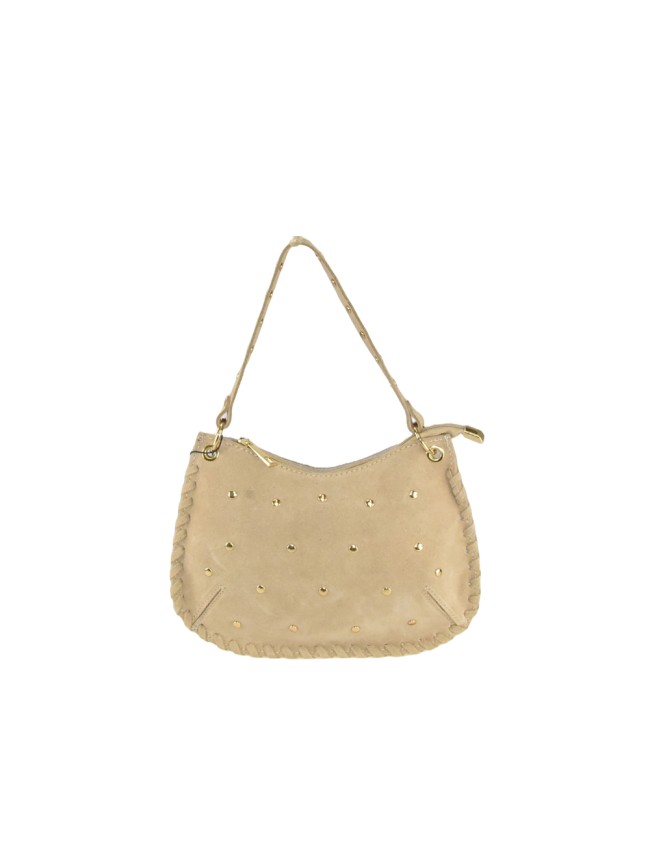 Borsa a spalla in pelle camoscio con... Borsa a spalla in pelle camoscio con...