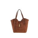 Borsa a spalla in pelle camoscio con tracolla regolabile - TM35838