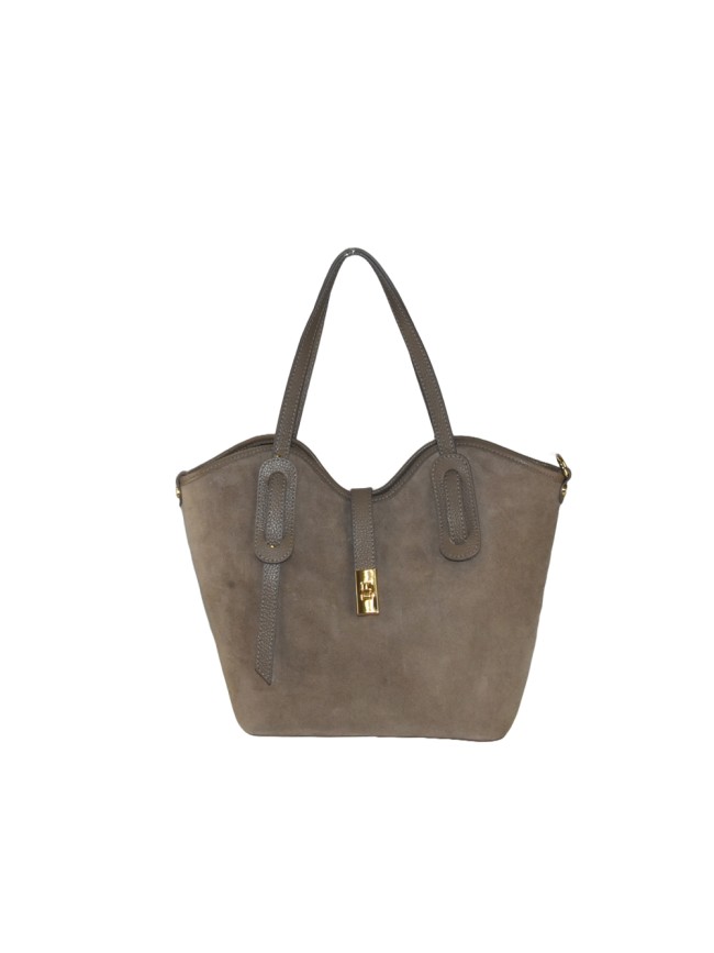 Suede shoulder bag with shoulder...