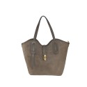 Suede shoulder bag with shoulder strap - TM35838