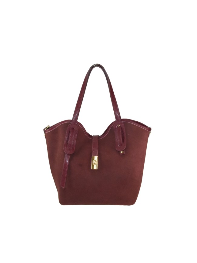 Suede shoulder bag with shoulder strap - TM35838