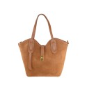 Borsa a spalla in pelle camoscio con tracolla regolabile - TM35838