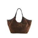 Suede shoulder bag with shoulder strap - UG35838