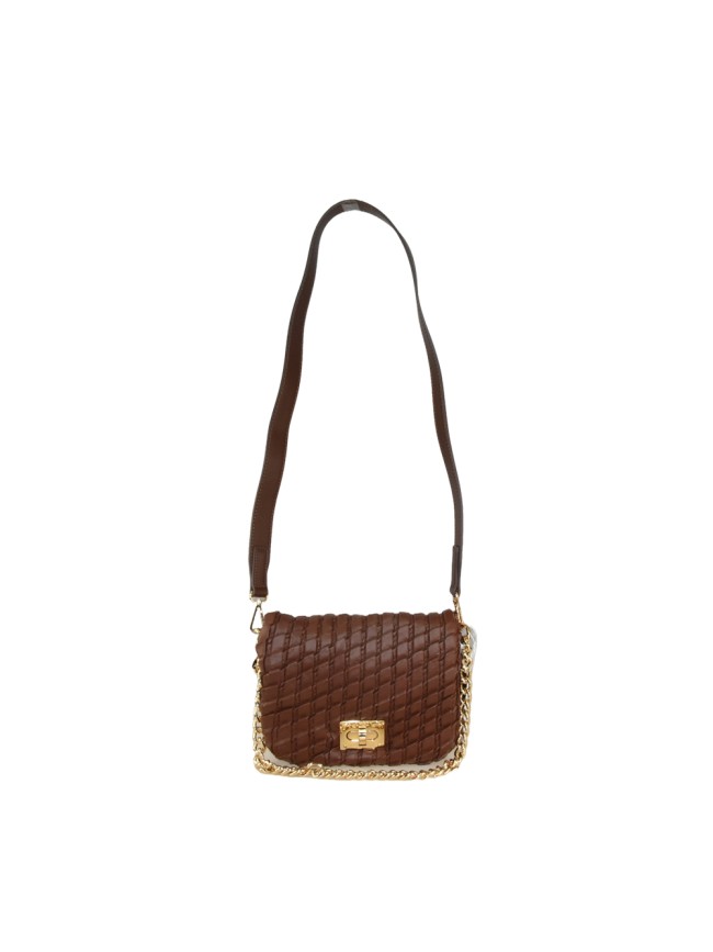 Woman synthetic quilted leather bag -...