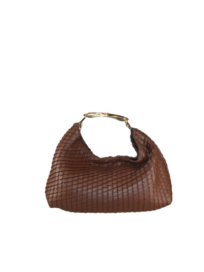 Woman quilted synthetic leather hand...