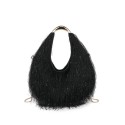 Borsa donna a spalla in ecopelliccia con tracolla - PF963