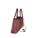 Woven leather handbag with shoulder strap - MB45850
