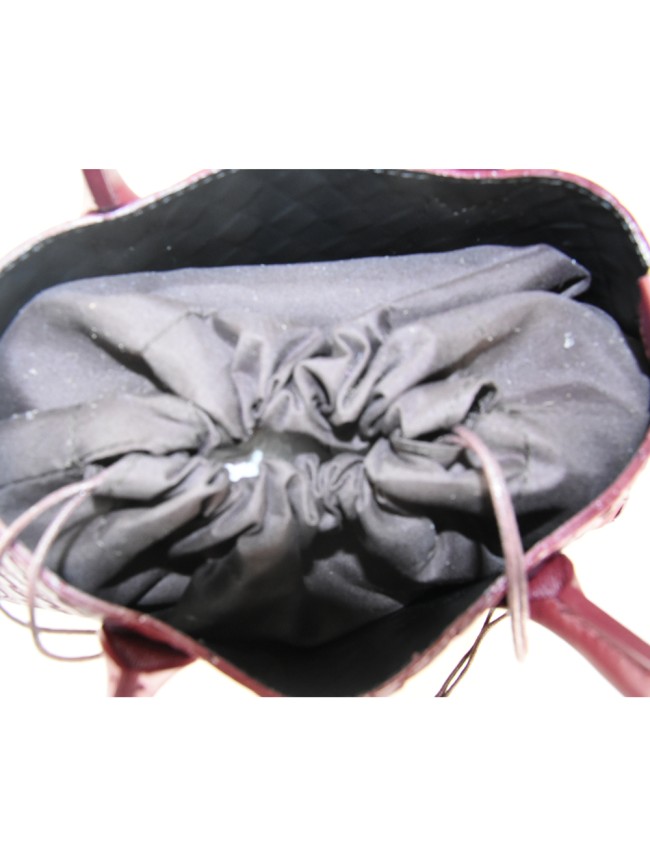 Woven leather handbag with shoulder...