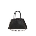 Woven leather handbag with shoulder strap - MB45850