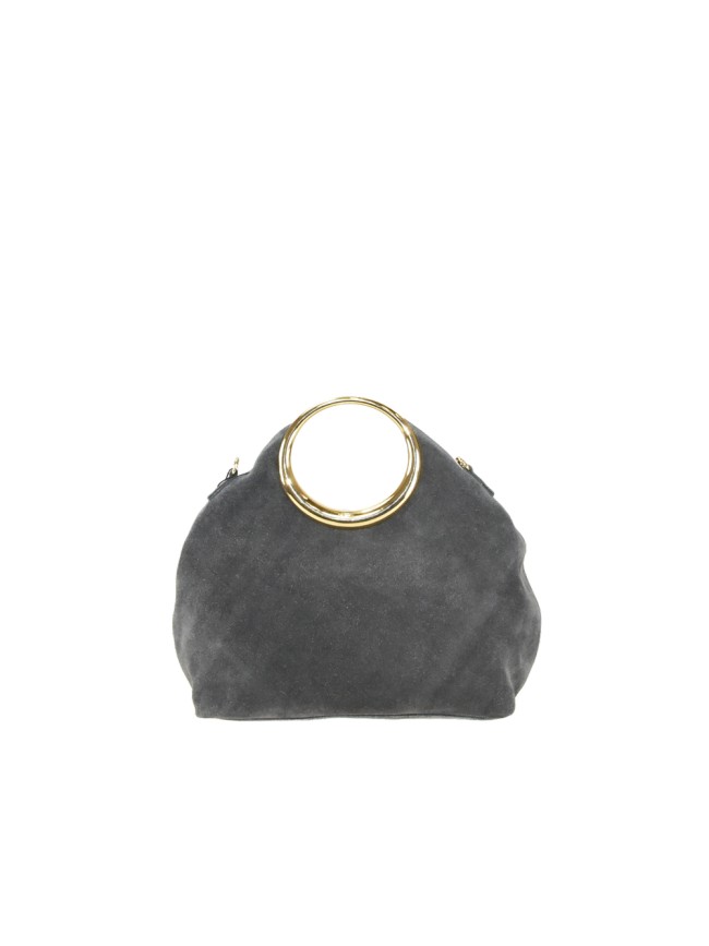 Leather handbag with shoulder strap -...