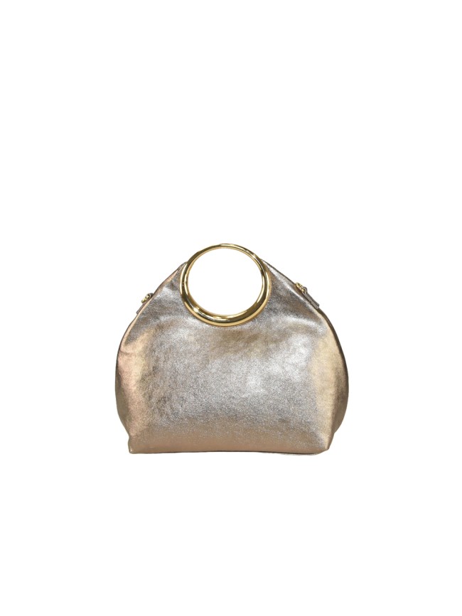 Leather handbag with shoulder strap -...