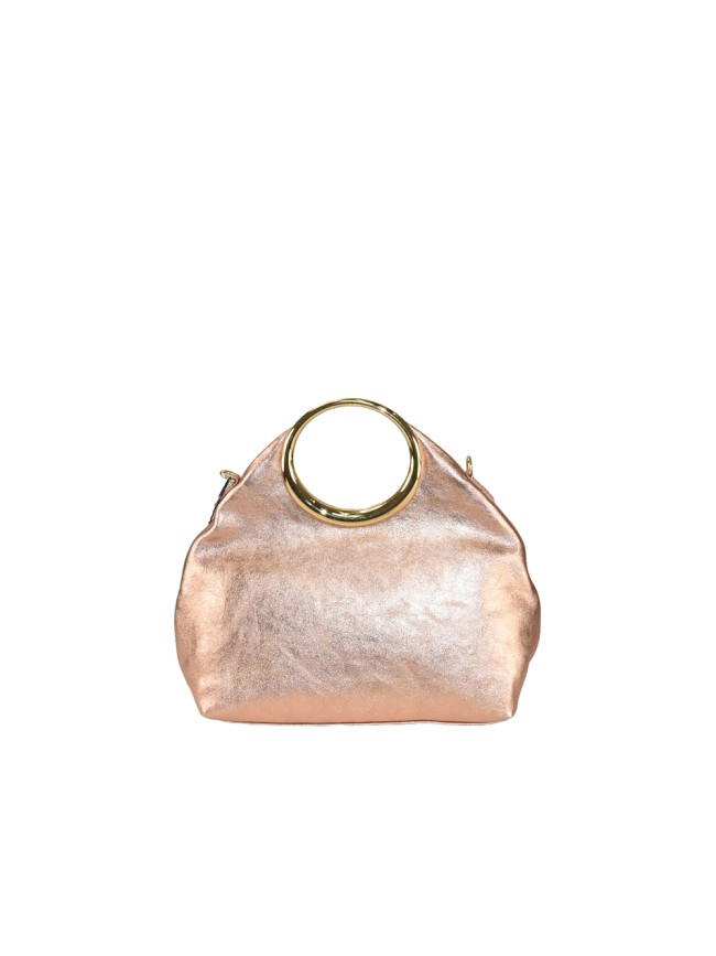 Leather handbag with shoulder strap -...