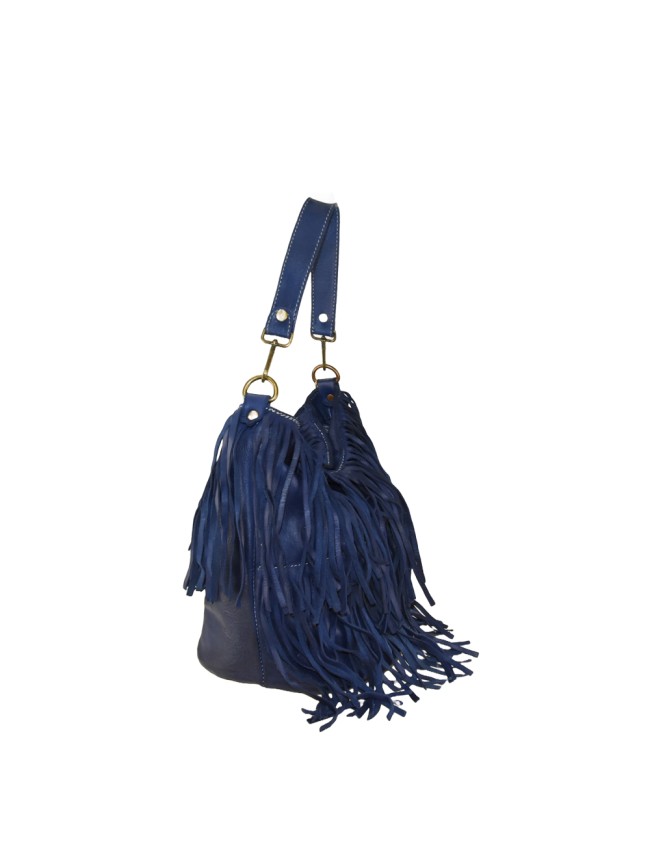 Woman vintage leather with fringes...