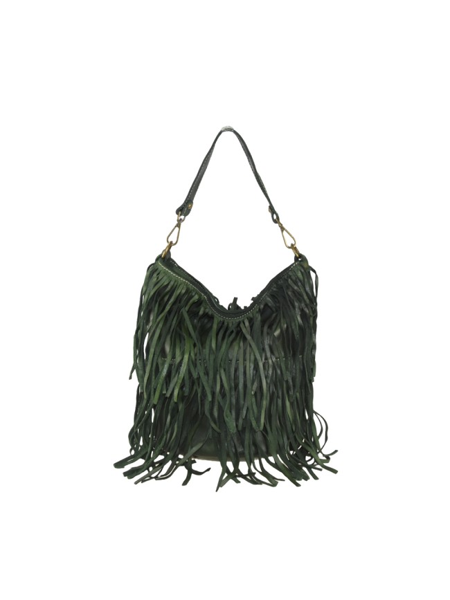 Woman vintage leather with fringes...