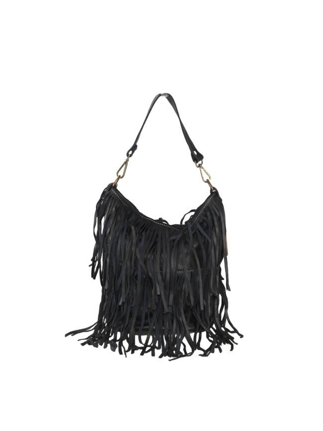 Woman vintage leather with fringes...