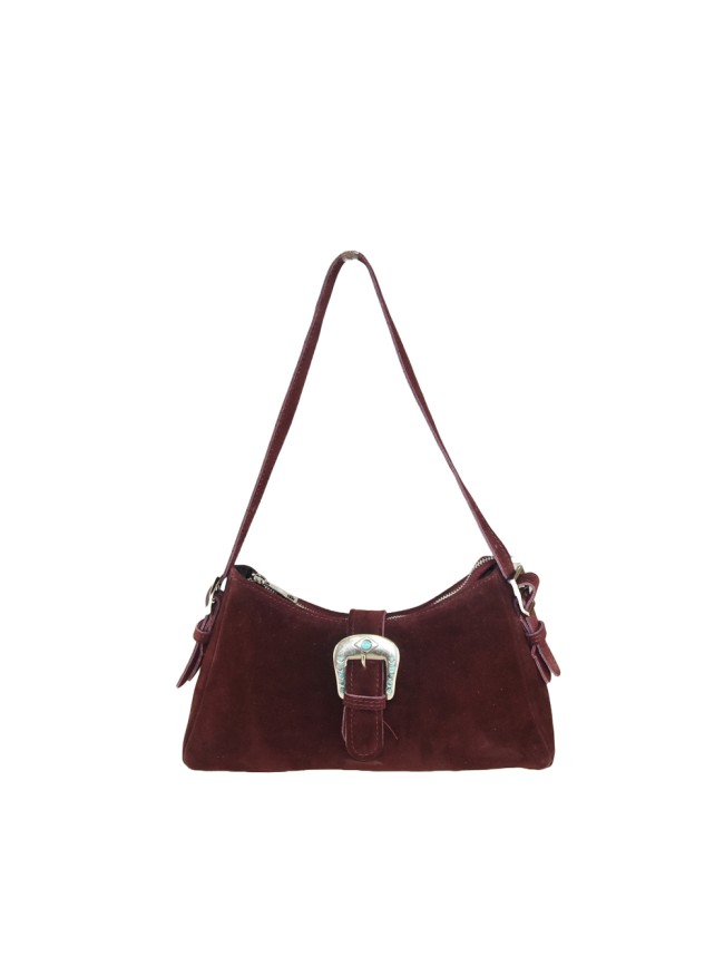 Suede shoulder bag with shoulder...
