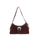 Suede shoulder bag with shoulder strap - TP35838