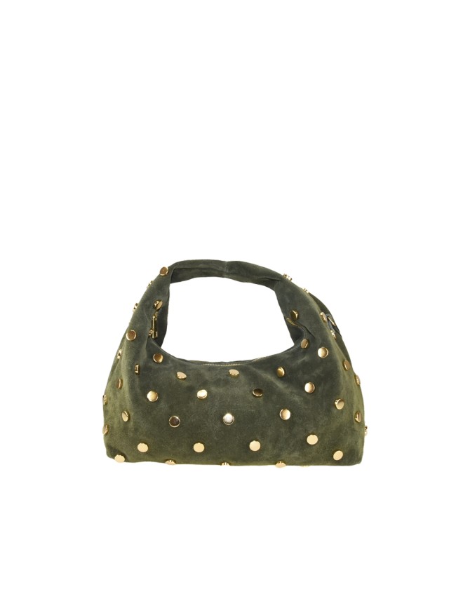 Suede shoulder bag with studs &...