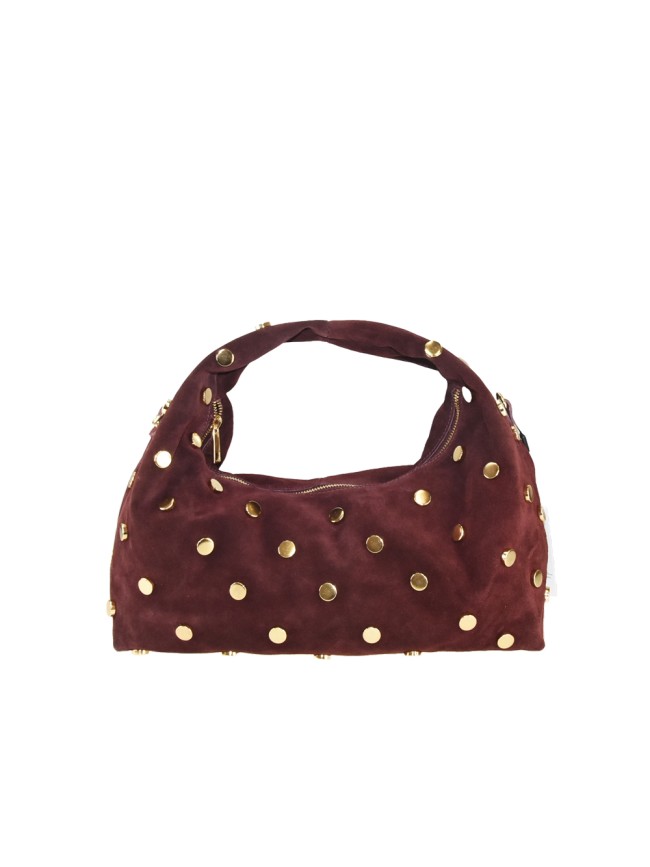 Suede shoulder bag with studs &...