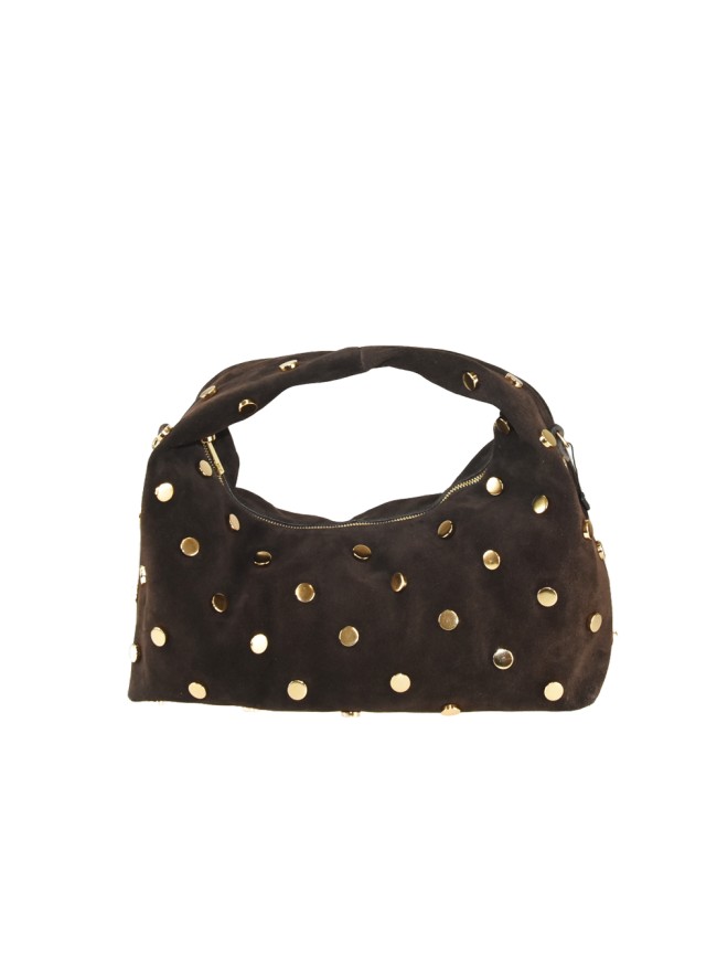 Suede shoulder bag with studs &...