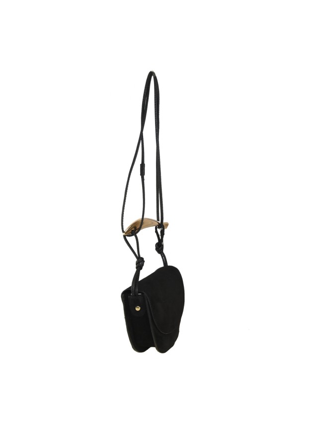Suede shoulder bag with shoulder...