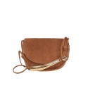 Borsa a spalla in pelle camoscio con tracolla regolabile - BC29832